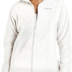Columbia Full Zip Fleece Sweater | White | Size XL